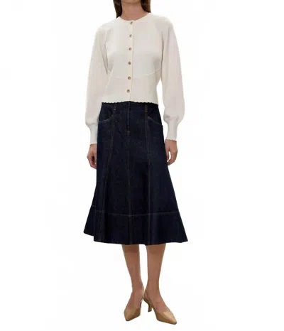 Rebecca Taylor Rhea Knit Cardigan In Ivory In Neutral