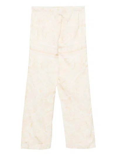 Versace Barocco Trousers In Neutral