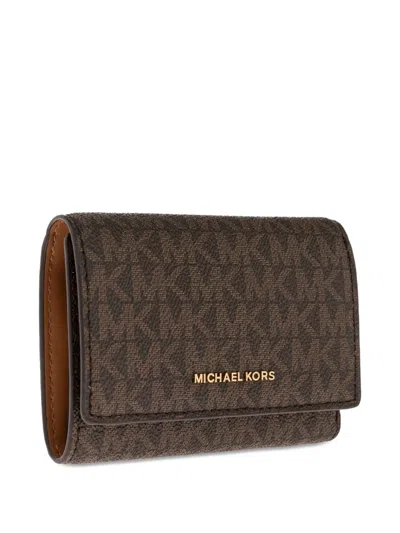 Michael Michael Kors Medium Bryant Logo-print Wallet In Brown