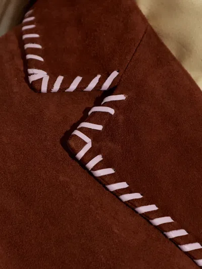 Marni Single-breasted Leather Jacket In Brown