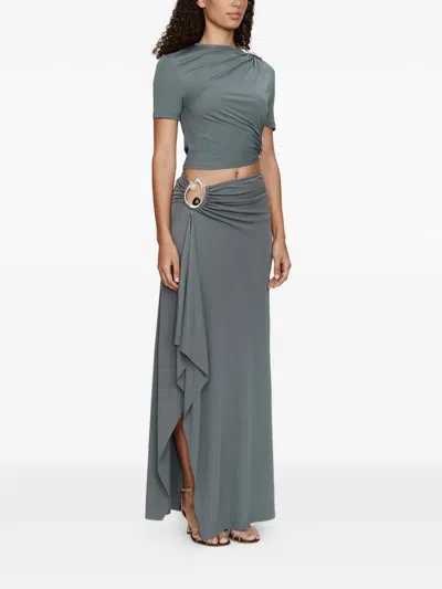 Christopher Esber Orica Cascade Crystal Skirt In Green