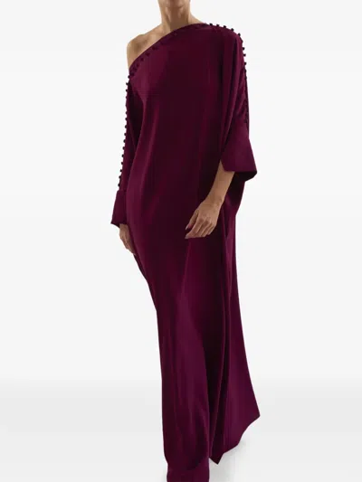 Taller Marmo Mila Button Maxi Dress In Purple