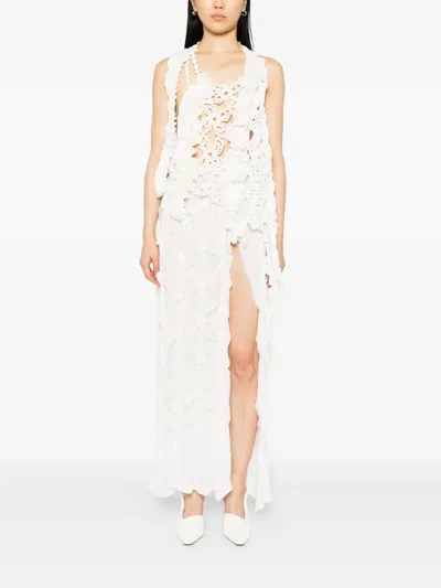 Roisin Pierce Asymmetric Hem Skirt In White