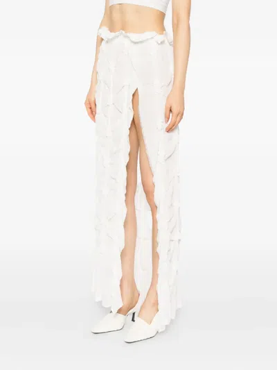 Roisin Pierce Asymmetric Hem Skirt In White