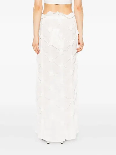 Roisin Pierce Asymmetric Hem Skirt In White