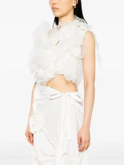 Roisin Pierce Floating Little Fleurs Blouse In White