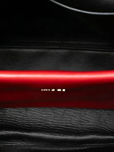 Pre-owned Prada 2000-2025 Soft Calf Double Turnlock Satchel In Red