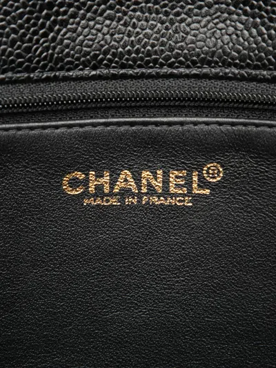 Pre-owned Chanel 1997-1999 Cc Caviar Tote Bag In Black