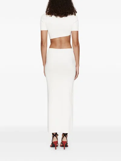Christopher Esber Maparadita Asymmetric Jersey Crop Top In White