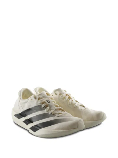 Y-3 White Black Adios 9 Mesh Elasticized Rubber-sole Sneakers In Neutral