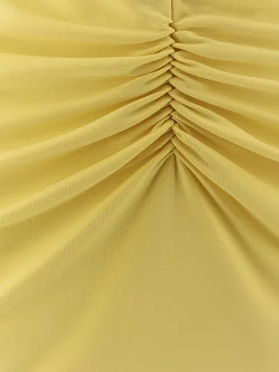 Stella Mccartney Pleated Jersey Long-sleeved Midi Dress In Orange