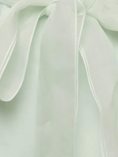 Pre-owned Paule Ka Organza Ribbon Skirt In Green