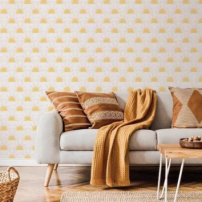 Tempaper Suns Peel & Stick Wallpaper In Yellow