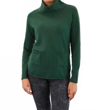 Fdj Cowl Neck Sweater In Dark Spruce In Green