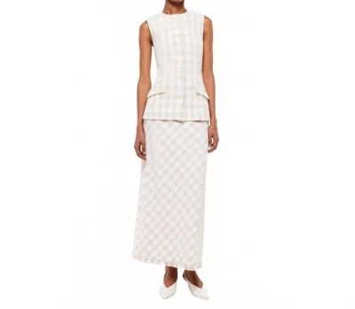 Simkhai Womens Calliope Check Woven Vest Sand Gingham In White