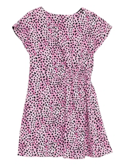 Versace Logo-patch Dress In Animal Print