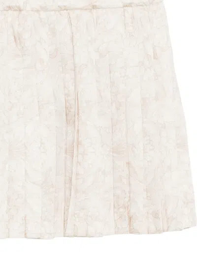 Versace Floral-print Skirt In Neutral