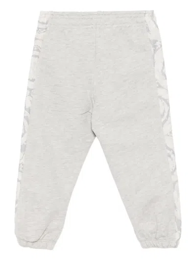 Versace Logo-embroidered Track Pants In Gray