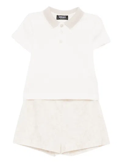 Versace Barocco Shorts Set In White