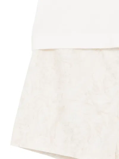 Versace Barocco Shorts Set In White