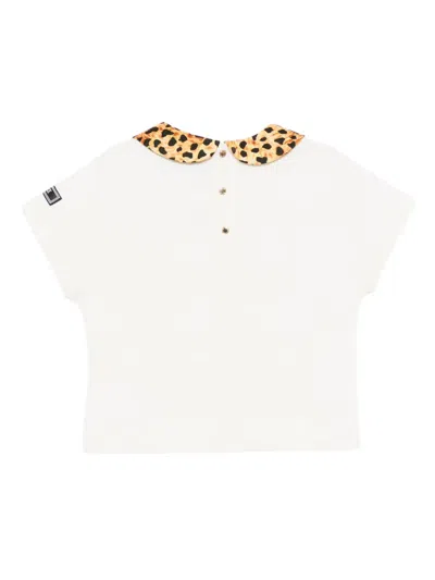 Versace Leopard-print Twill T-shirt In White