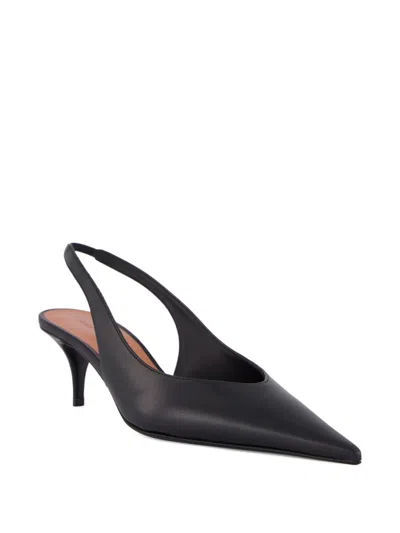 Amina Muaddi Anok Heeled Slingback-strap Pumps In Black