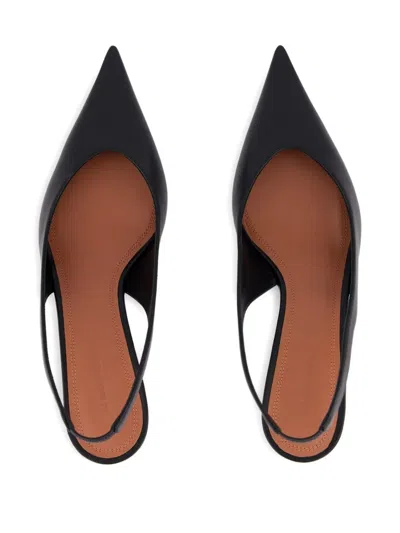 Amina Muaddi Anok Heeled Slingback-strap Pumps In Black