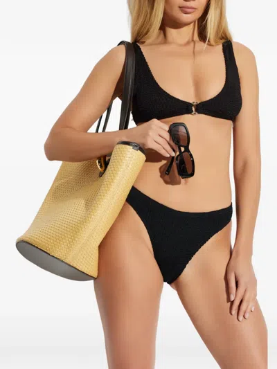 Bondeye Textured Bikini Bottom In Black