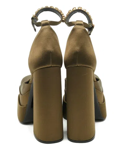 Pre-owned Versace Aevitas Platform Pumps In Green