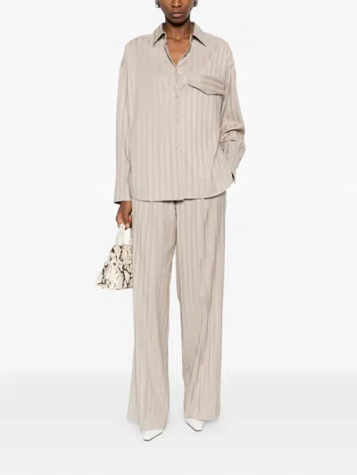 Rame Stripe-pattern Trousers In Neutral