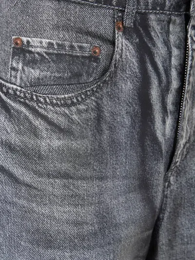 Pierre-louis Mascia Faded Faux Denim Trousers In Gray