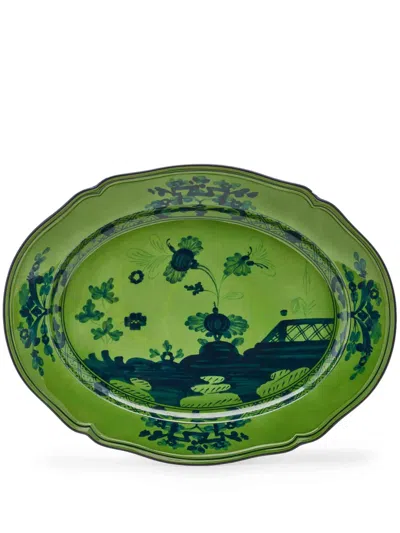 Ginori 1735 Oriente Italiano Porcelain Platter (30cm) In Green