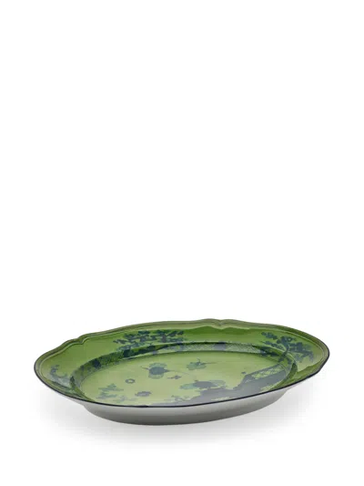 Ginori 1735 Oriente Italiano Porcelain Platter (30cm) In Green