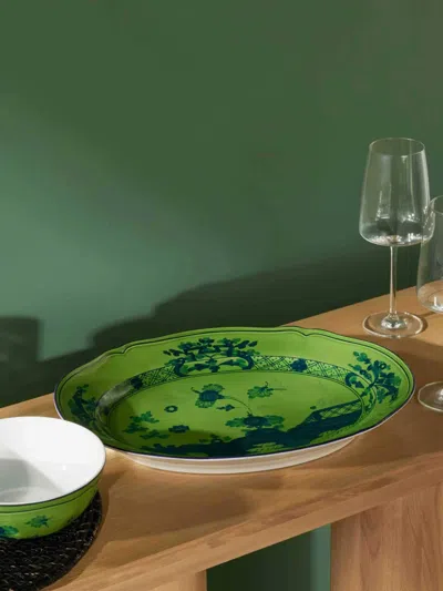 Ginori 1735 Oriente Italiano Porcelain Platter (30cm) In Green