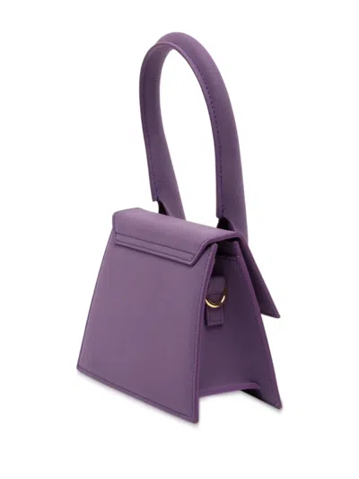 Pre-owned Jacquemus 2010-2025 Leather Le Chiquito Moyen Satchel In Purple