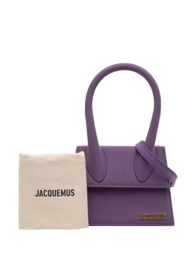 Pre-owned Jacquemus 2010-2025 Leather Le Chiquito Moyen Satchel In Purple