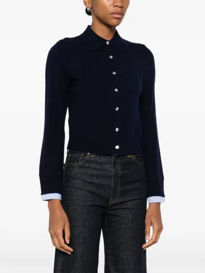 Maje Button-front Collared Cardigan In Black