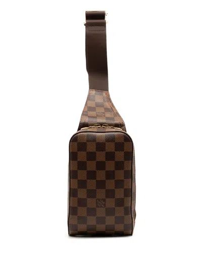 Pre-owned Louis Vuitton 2005 Damier Ebene Geronimos Crossbody Bag In Brown