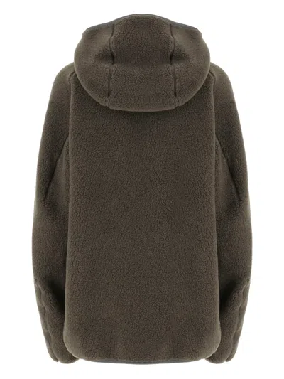 Woolrich Hybrid Full-zip Hoodie In Green