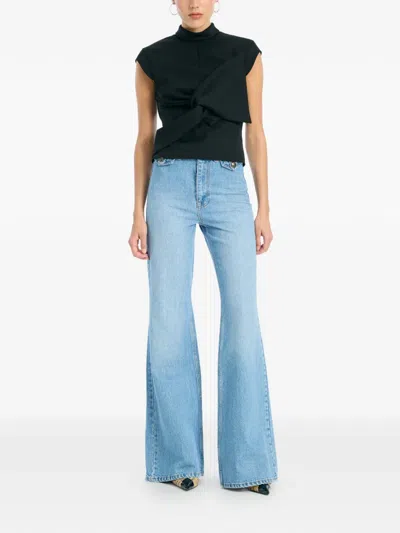 Rotate Birger Christensen Draped Top In Black