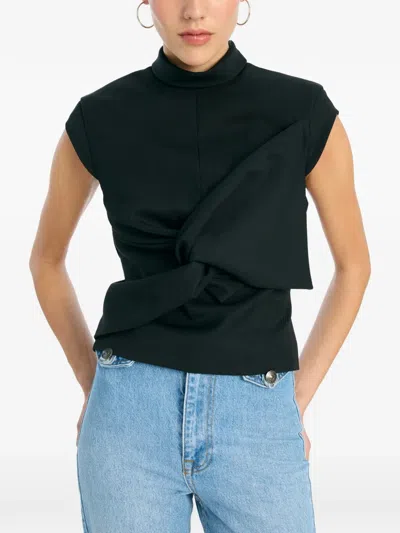Rotate Birger Christensen Draped Top In Black