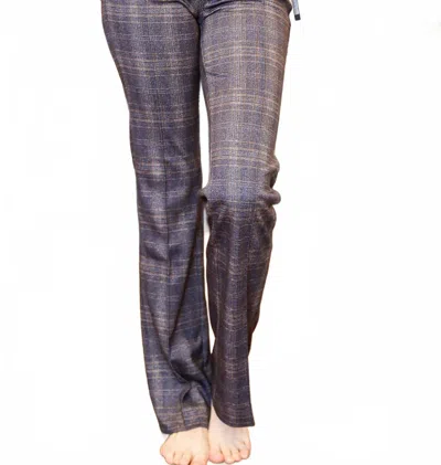 Lyssé Patterned Pintuck Ponte Baby Boot Trousers In Polished Plaid In Multi