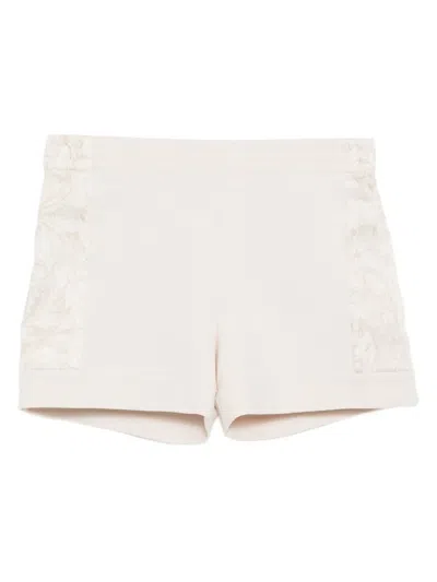 Versace Floral-print Shorts In White
