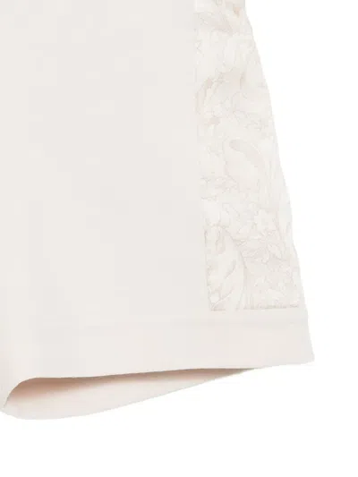 Versace Floral-print Shorts In White