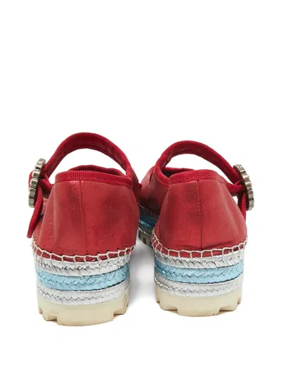 Pre-owned Marc Jacobs Suzi Mary Jane Espadrilles In Red