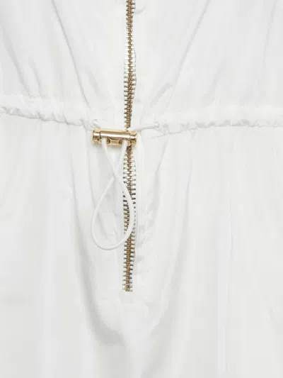 Pre-owned Miu Miu Zip Sleeveless Mini Dress In White