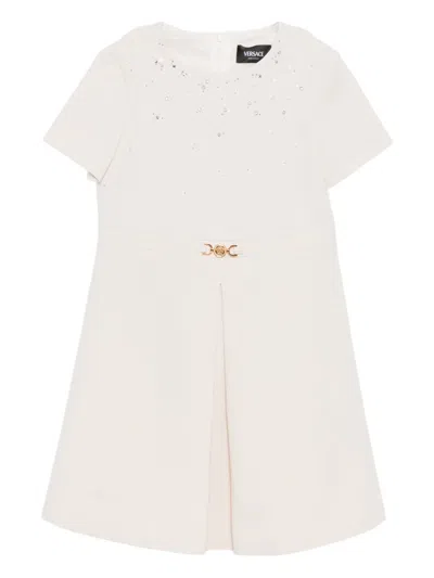Versace Crystal Embellishment Dress In White