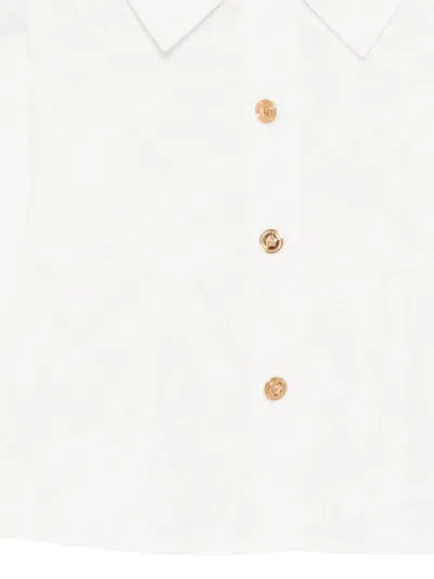 Versace Floral-print Shirt In White