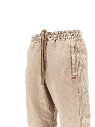 Diesel Drawstring Side Stripe Trousers In Neutral