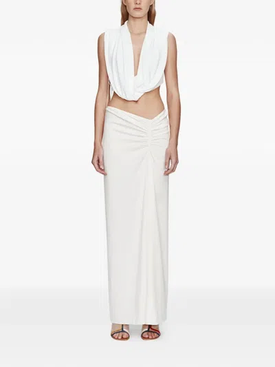Christopher Esber Side Ruched Skirt In White